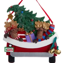 Moose Family of 2 in Car Personalized Ornament - 3 Names Hand Personalized<Kurt Adler Sale