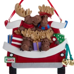 Moose Family of Four in Car Personalized Ornament - 4 Names Hand Personalized<Kurt Adler Discount