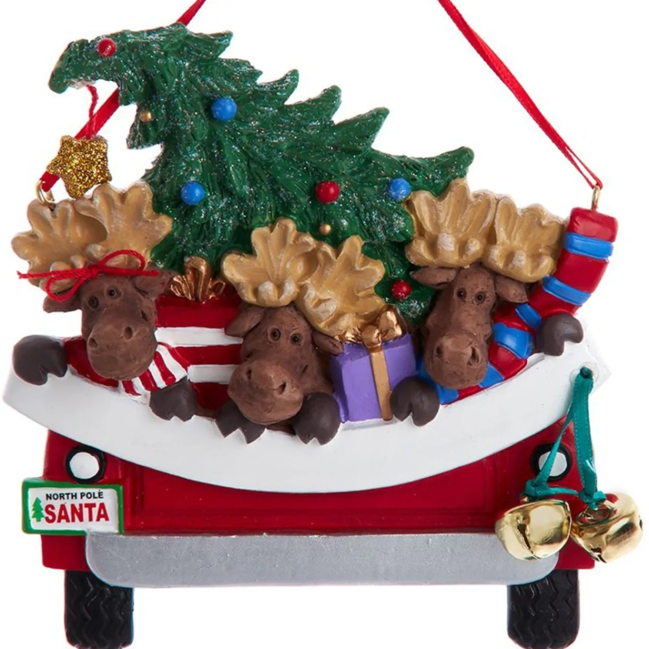 Moose Family of Three in Car Personalized Ornament - 3 Names Hand Personalized<Kurt Adler Outlet