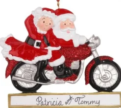 Motorcycle Christmas Couple Ornament For Personalization< Hot