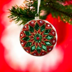 Multi-Color Starburst Ornament - Red< Clearance