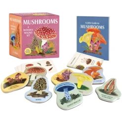 Mushrooms: A Wooden Magnet Set< New