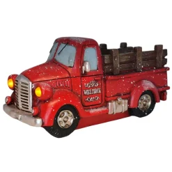 Musical Lit Snowy Red Pick Up Truck - The Christmas Loft< Fashion
