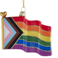 Noble Gems™ Glass Progress Pride Flag Ornament<Kurt Adler New