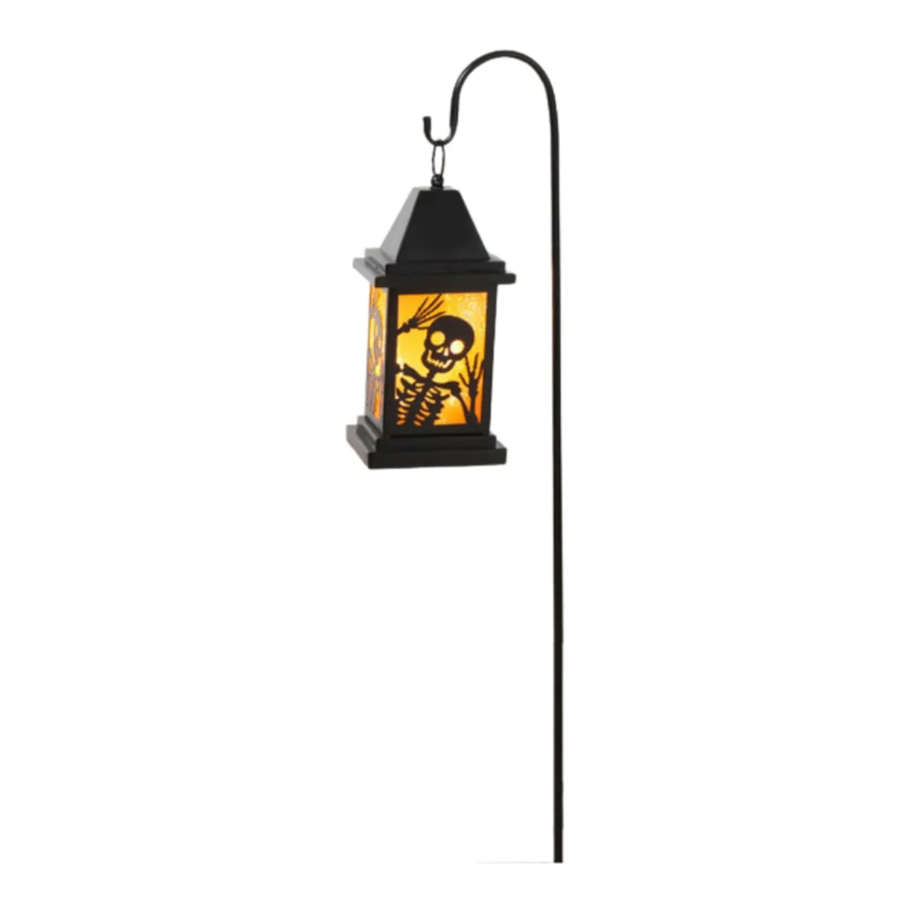 Orange Solar Powered Lantern With Skeleton Yard Theme< New