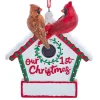 Our First Christmas Cardinal Love Birds Personalized Ornament<Kurt Adler Discount
