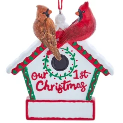 Our First Christmas Cardinal Love Birds Personalized Ornament<Kurt Adler Discount