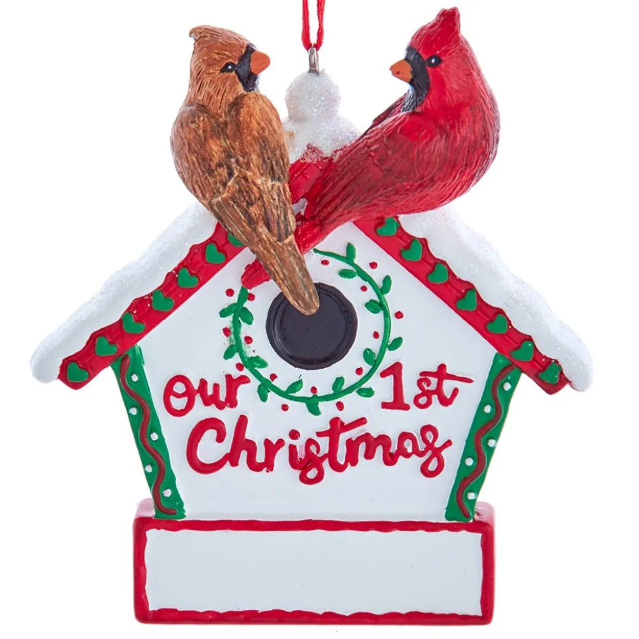 Our First Christmas Cardinal Love Birds Personalized Ornament<Kurt Adler Discount
