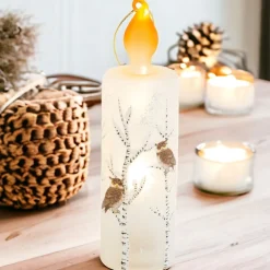 Owls in Winter LED Glass Decor< Fashion