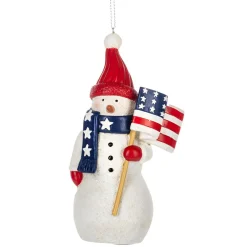Patriotic Snowman Christmas Ornament< Outlet