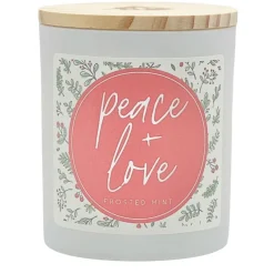 Peace & Love Candle with Frosted Mint Scent< Fashion