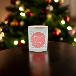 Peace & Love Candle with Frosted Mint Scent< Fashion