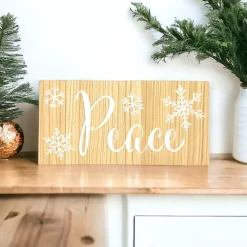 Peace Holiday Wood Block Sign< Fashion