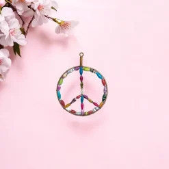 Peace Sign Ornament with Colorful Paper Beads< Fashion
