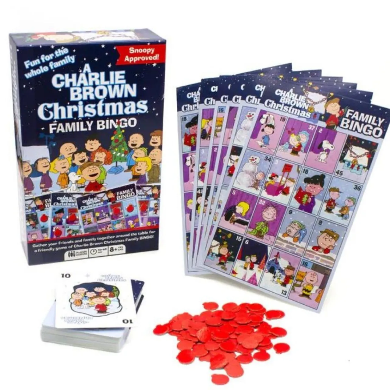 Peanuts Charlie Brown Christmas Family Bingo Game Set< Clearance