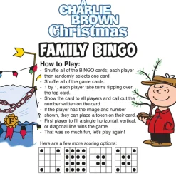 Peanuts Charlie Brown Christmas Family Bingo Game Set< Clearance