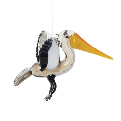 Pelican In Flight Artglass Hanging Ornament< Hot