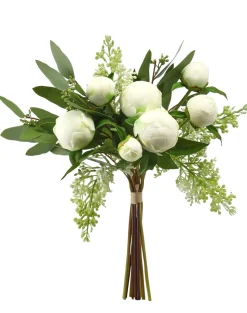 Peony Bud/Lilac Eucalyptus Bundle Cream/White 14"< Clearance