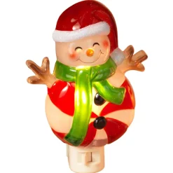 Peppermint Snowman Night Light - The Christmas Loft< Discount