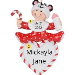 Personalized Baby In Panda Hat Ornament | The Christmas Loft< Best