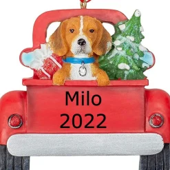 Personalized Beagle In Back Of Truck Ornament | The Christmas Loft<Kurt Adler Best