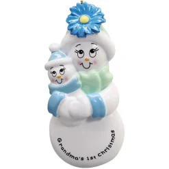 Personalized Blue Grandmas First Christmas Ornament< Fashion