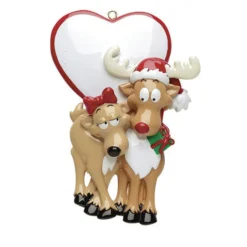 Personalized Deer Couple with Heart Ornament - The Christmas Loft< Hot