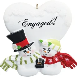 Personalized Engaged Snowman Ornament< New