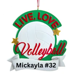 Personalized Live, Love, Volleyball Ornament<Kurt Adler Fashion