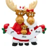 Personalized Moose Family of 3 with Banner Ornament - The Christmas Loft< Outlet