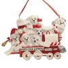 Personalized North Pole Express Polar Bear Family of 6 Ornament<Kurt Adler Hot