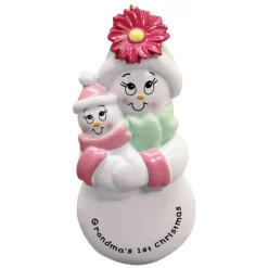 Personalized Pink Grandmas First Christmas Ornament< New