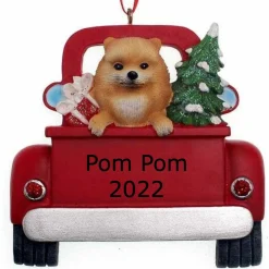 Personalized Pomeranian In Back Of Truck Ornament | The Christmas Loft<Kurt Adler Hot