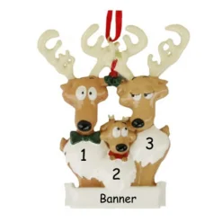 Personalized Reindeer Family of 3 Ornament - The Christmas Loft< Best
