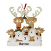 Personalized Reindeer Family of 5 Ornament - The Christmas Loft< Clearance