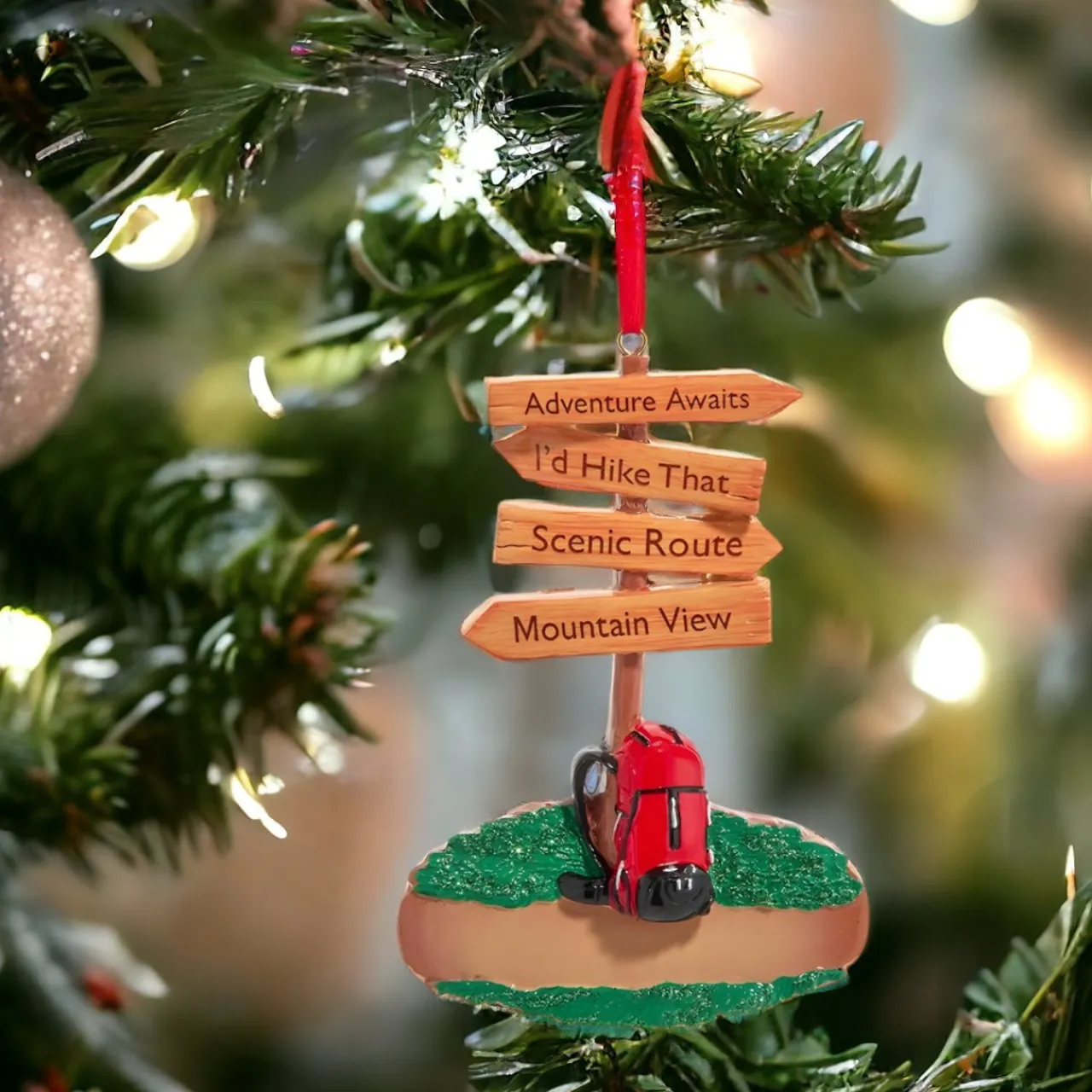 Personalized Resin Hiking Sign Ornament<Kurt Adler Online