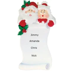 Personalized Santa & Mrs. Claus with List Ornament - The Christmas Loft< Clearance