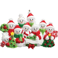 Personalized Snow Family of 9 Ornament | The Christmas Loft< Hot