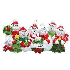 Personalized Snow Family of 7 Ornament | The Christmas Loft< Fashion