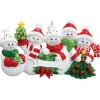 Personalized Snow Family of 5 Ornament | The Christmas Loft< Outlet