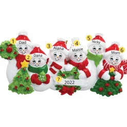 Personalized Snow Family of 6 Ornament | The Christmas Loft< Best