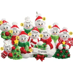 Personalized Snow Family of 10 Ornament | The Christmas Loft< Clearance