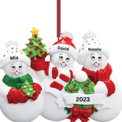 Personalized Snow Family of 3 Ornament< Best