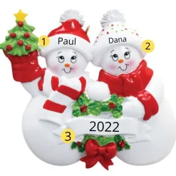 Personalized Snow Family of 2 Ornament | The Christmas Loft< Best