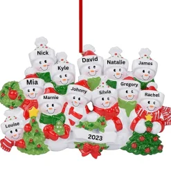 Personalized Snow Family of 12 Ornament< Hot