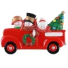 Personalized Snowman Family Of 3 In Red Truck Ornament< Hot