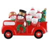 Personalized Snowman Family Of 6 In Red Truck Ornament< Sale