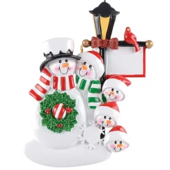 Personalized Snowman Lamp Post Family Of 5 Ornament< Hot