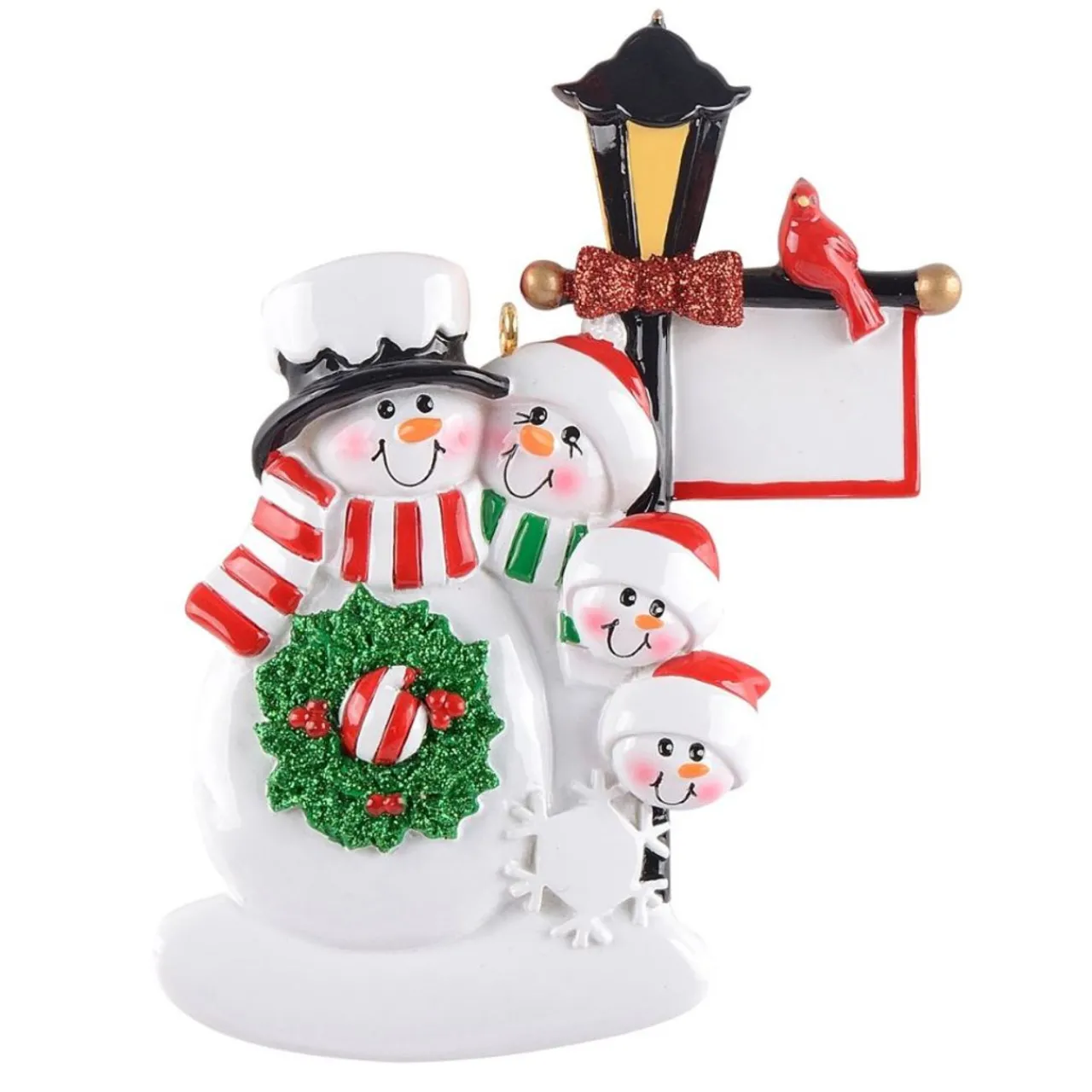 Personalized Snowman Lamp Post Family Of 4 Ornament< Online