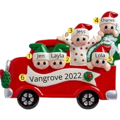 Personalized Tree Day Family of 5 Ornament | The Christmas Loft< New